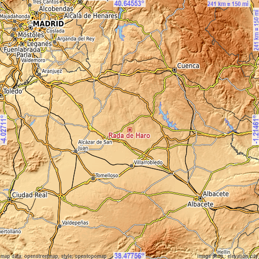 Topographic map of Rada de Haro