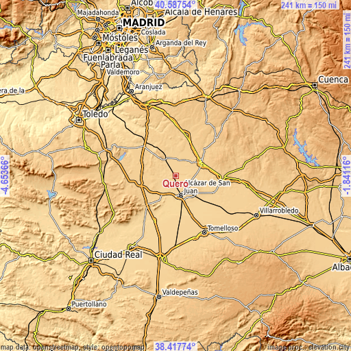 Topographic map of Quero