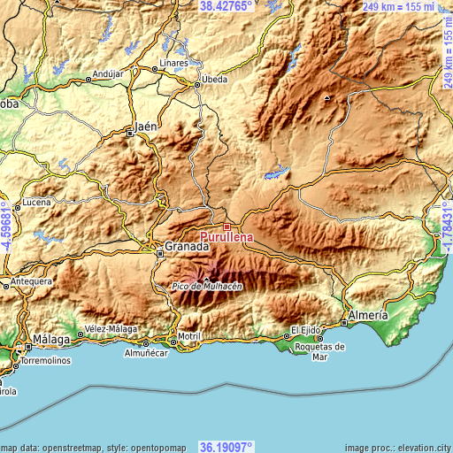 Topographic map of Purullena