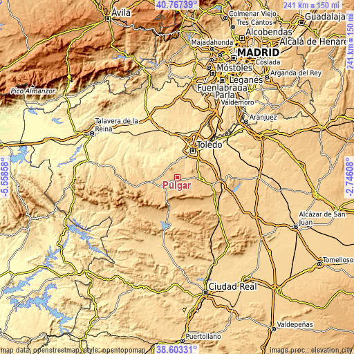 Topographic map of Pulgar