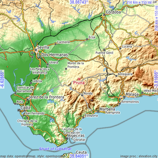 Topographic map of Pruna