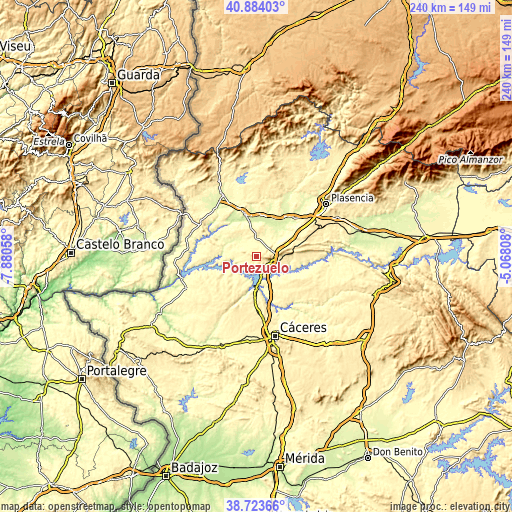 Topographic map of Portezuelo
