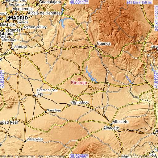 Topographic map of Pinarejo