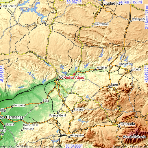 Topographic map of Pedro Abad