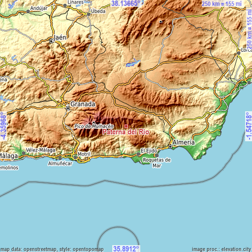 Topographic map of Paterna del Río