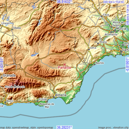 Topographic map of Partaloa