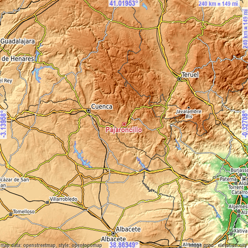 Topographic map of Pajaroncillo