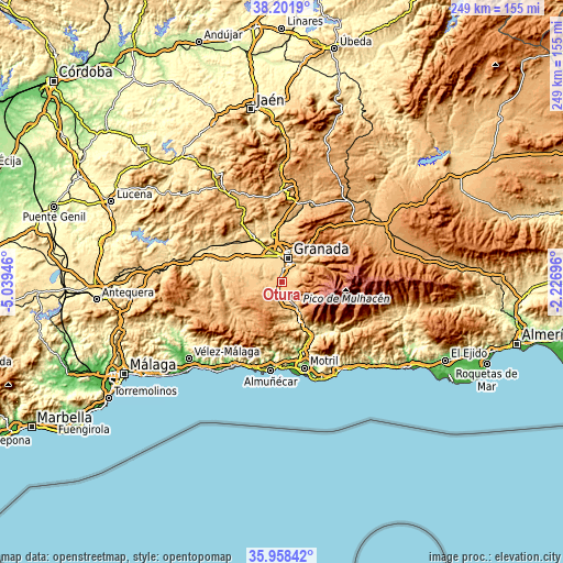Topographic map of Otura