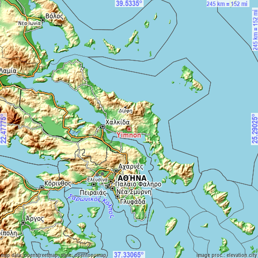 Topographic map of Yimnón