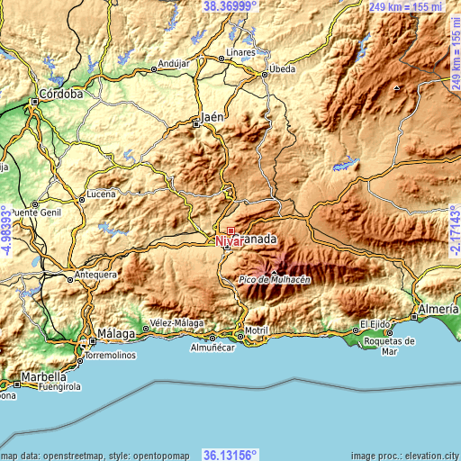 Topographic map of Nívar
