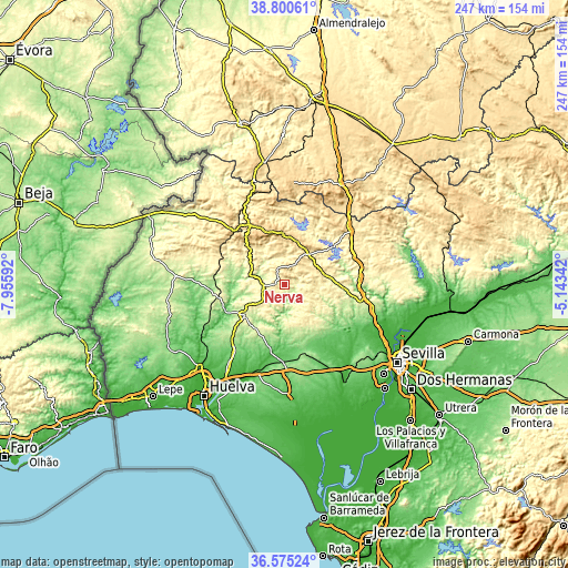 Topographic map of Nerva