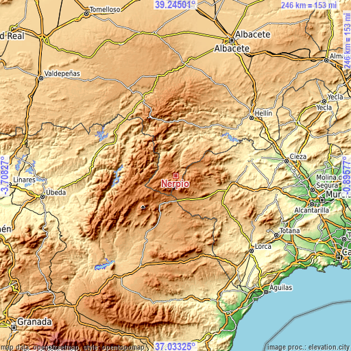 Topographic map of Nerpio