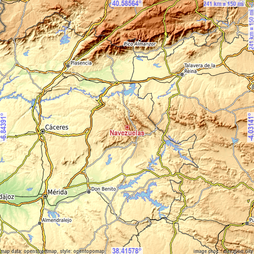 Topographic map of Navezuelas