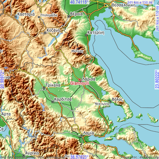 Topographic map of Giánnouli