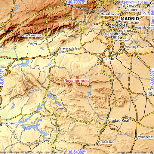 Topographic map of Navahermosa