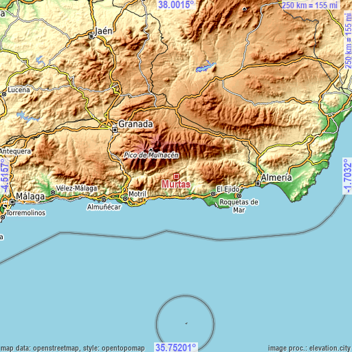 Topographic map of Murtas