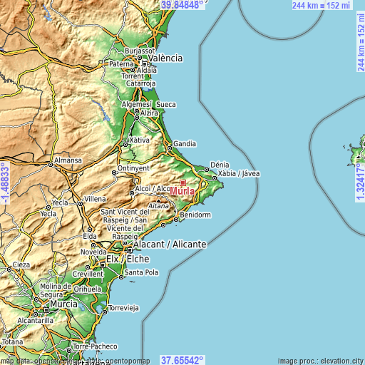 Topographic map of Murla