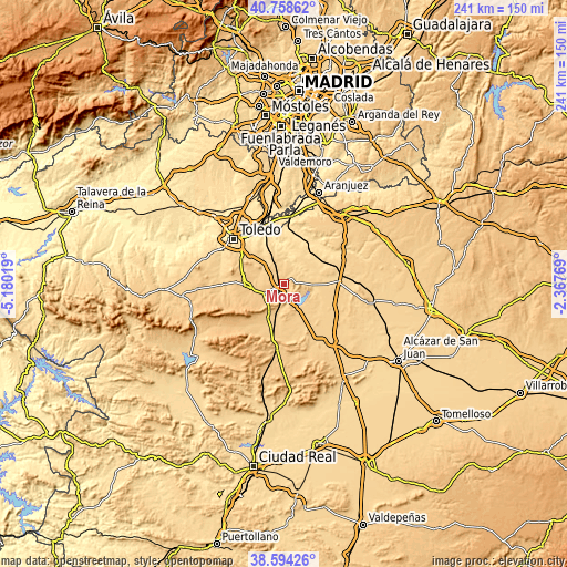 Topographic map of Mora