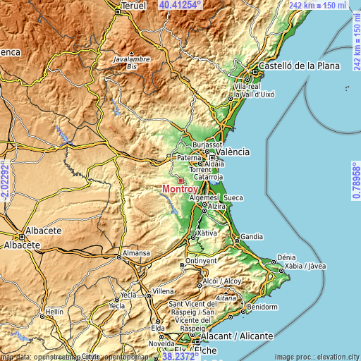 Topographic map of Montroy