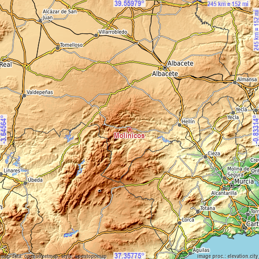 Topographic map of Molinicos