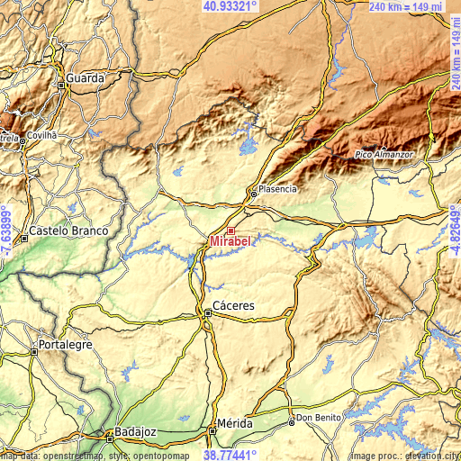 Topographic map of Mirabel