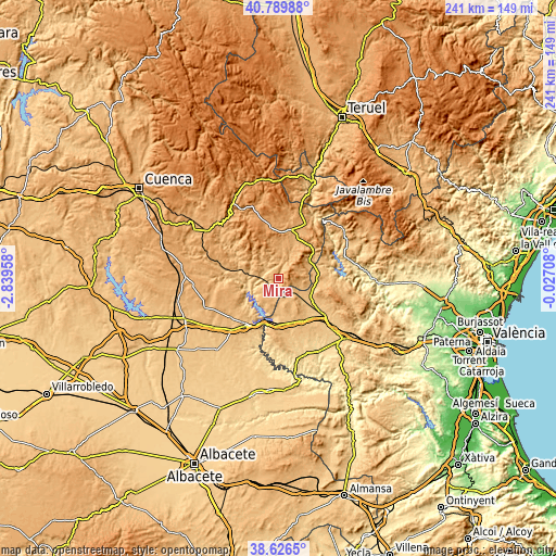 Topographic map of Mira