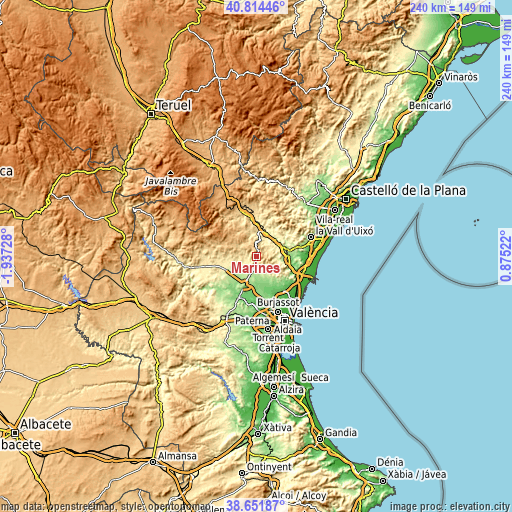 Topographic map of Marines