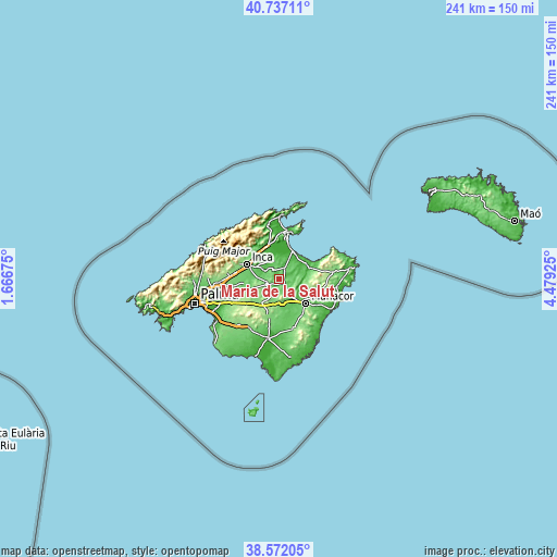 Topographic map of Maria de la Salut