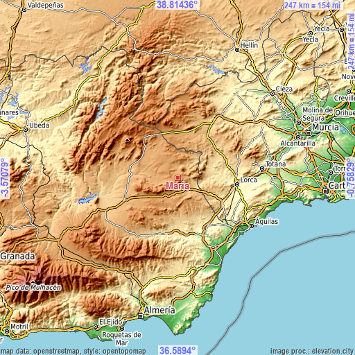 Topographic map of María