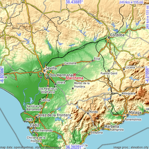 Topographic map of Marchena