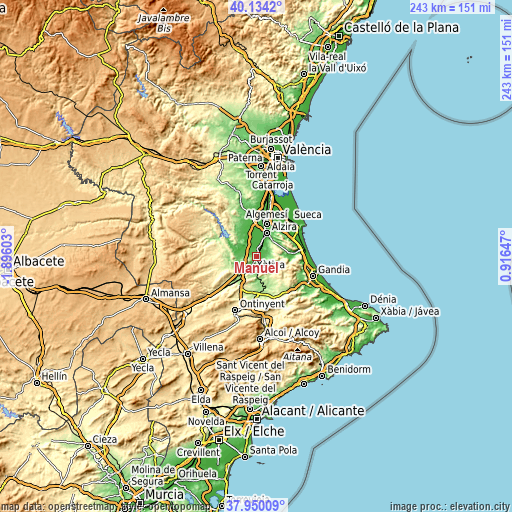 Topographic map of Manuel