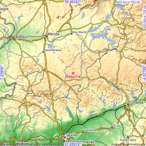 Topographic map of Maguilla