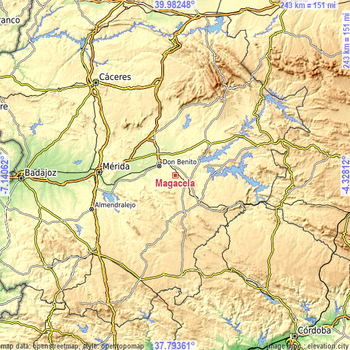 Topographic map of Magacela