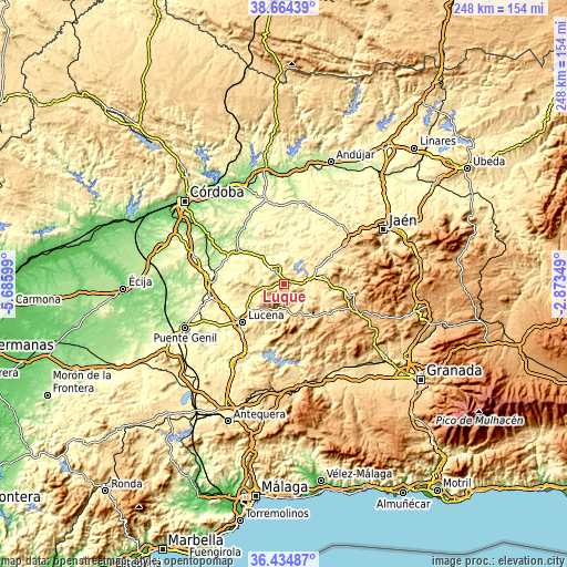 Topographic map of Luque