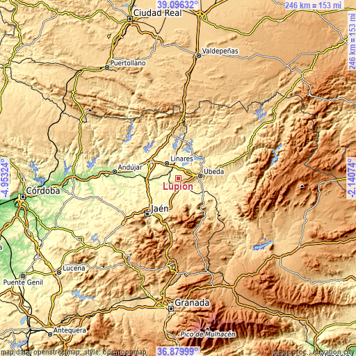 Topographic map of Lupión