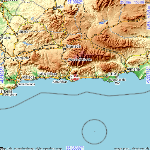 Topographic map of Lújar