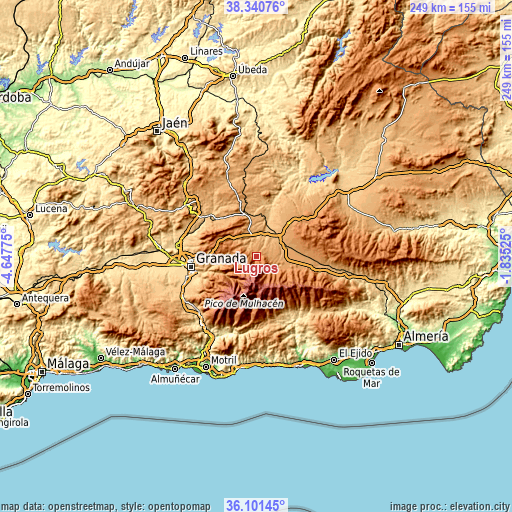 Topographic map of Lugros