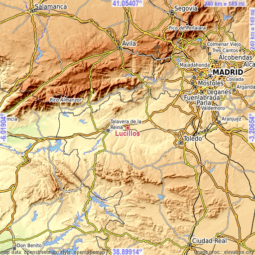 Topographic map of Lucillos