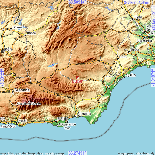 Topographic map of Lúcar