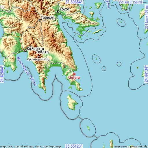 Topographic map of Géfyra