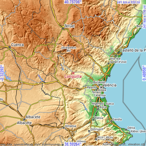 Topographic map of Loriguilla