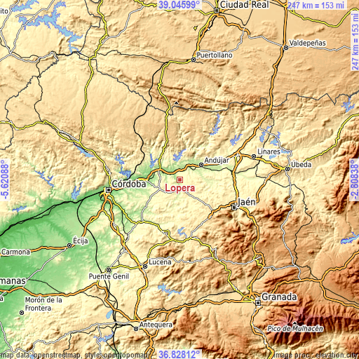 Topographic map of Lopera