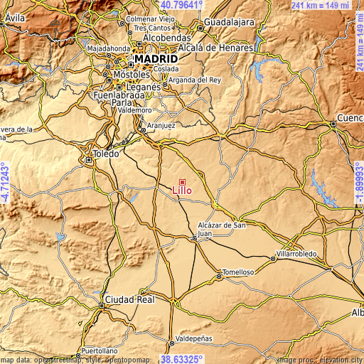 Topographic map of Lillo