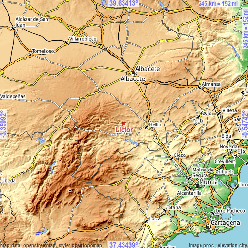 Topographic map of Liétor