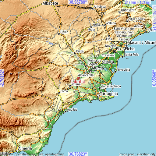 Topographic map of Librilla