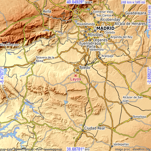 Topographic map of Layos