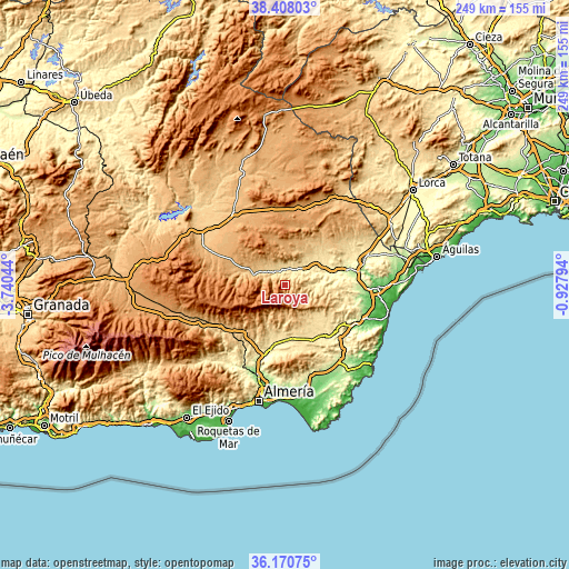 Topographic map of Laroya