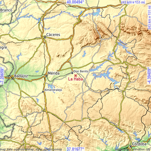 Topographic map of La Haba