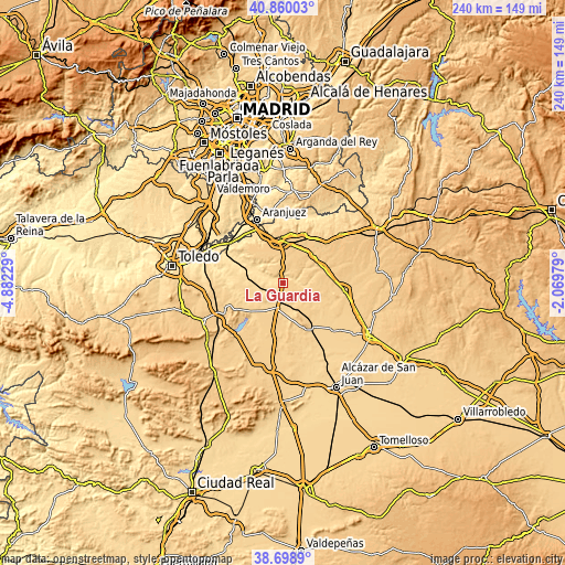 Topographic map of La Guardia