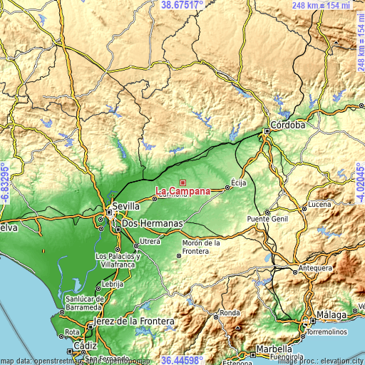 Topographic map of La Campana